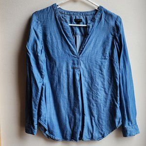 Talbots Demin V-Neck Long Sleeve Shirt Size Petite Small